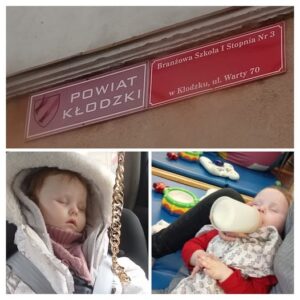 Zosia podczas zapisywania się do Wczesnego Wspomagania Rozwoju (WWR)